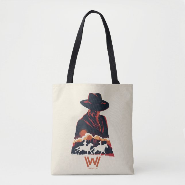 Westworld | Man in Black Desert Silhouette Tote Bag (Front)