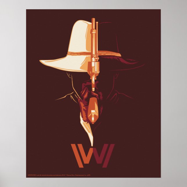Westworld | White Hat Black Hat Split Graphic Poster (Front)