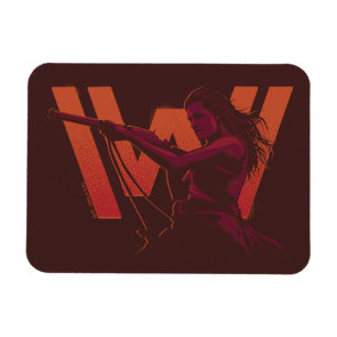 Westworld Wyatt With Rifle Over Logo Magnet