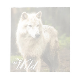 Wet Arctic Wolf in Spring Photo Notepad