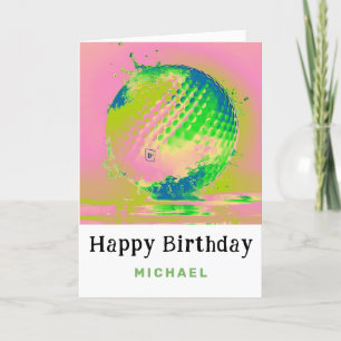 *~*  Wet ARTISTIC AP94 Golf Ball  Birthday Card