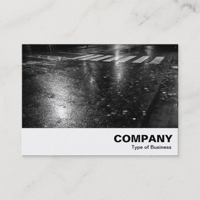 Wet Autumn Road at Night Business Card (Front)