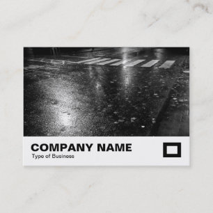 Wet Autumn Road at Night Business Card