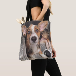 Wet Baby Corgi Puppy Tote Bag