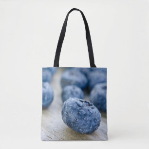 wet blueberry tote bag