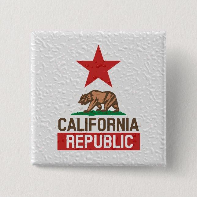 Wet California Republic Decor 15 Cm Square Badge (Front)
