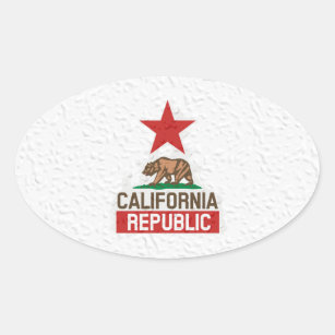 Wet California Republic Oval Sticker