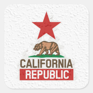 Wet California Republic Square Sticker