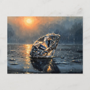 Wet Diamond - Impressionism Style Melancholy Art Postcard