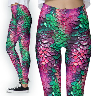Wet Dragon Scales Mermaid Fantasy Fancy Costume Leggings