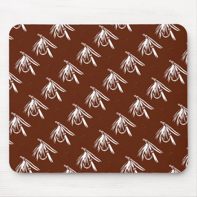 "Wet Fly Brown - Tiled" Classic Trout Fly Mousepad (Front)