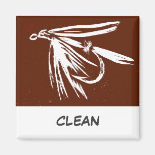 "Wet Fly" Dish Washer Status Magnet