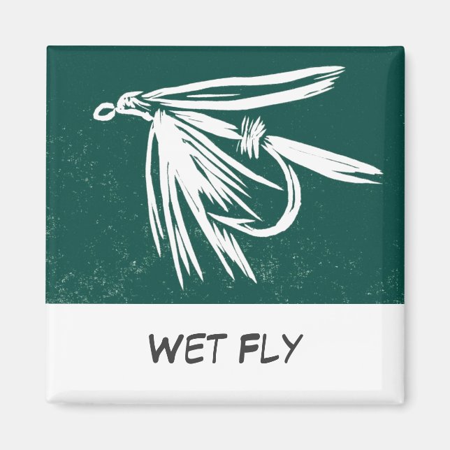 "Wet Fly" Flyfishing Art Magnet (Front)