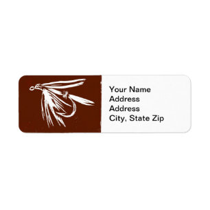 "Wet Fly in Brown" Trout Fly Return Address Label