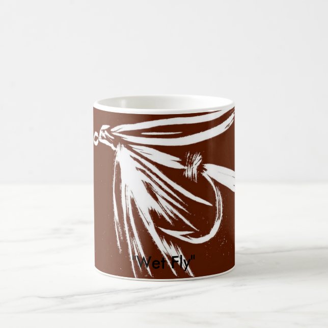 "Wet Fly on brown" Classic Trout Fly Mug (Center)