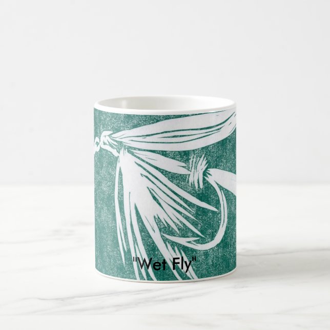 "Wet Fly on green" Classic Trout Fly Mug (Center)