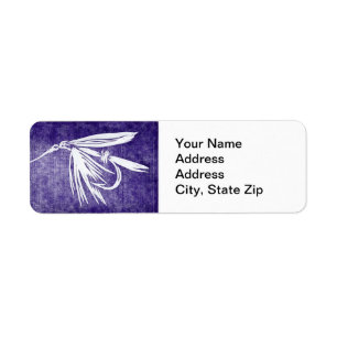 "Wet Fly Purple" Trout Fly Return Address Label