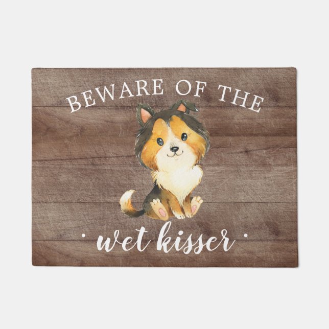 Wet Kisser Rough Collie Door Mat (Front)