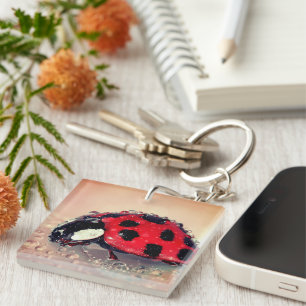 Wet Ladybug Key Ring