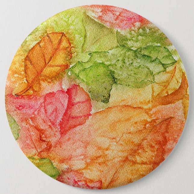 Wet Leaves of Autumn 6 Cm Round Badge (Front)