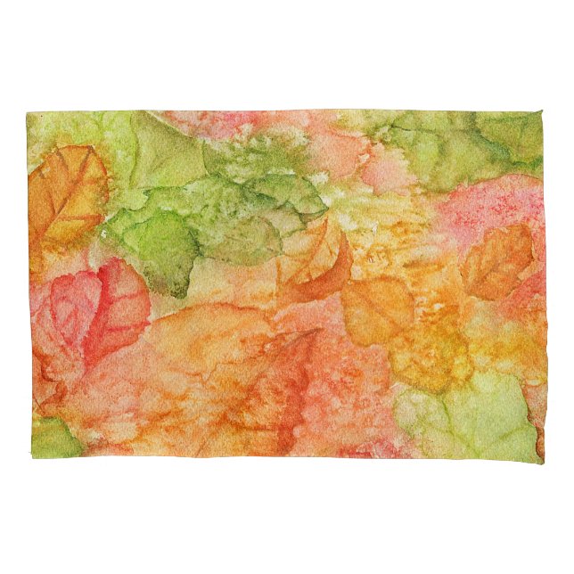 Wet Leaves of Autumn Pillowcase (Front-Left)