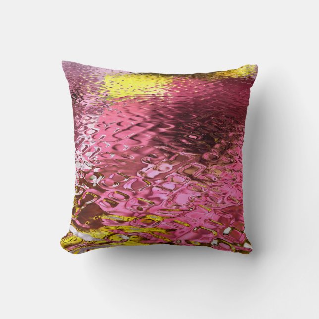Wet Look Pink Abstract Cushion (Front)
