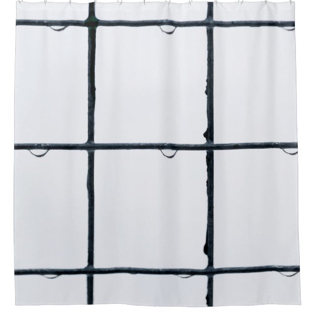 Wet Metal Wire Grating Shower Curtain (Front)