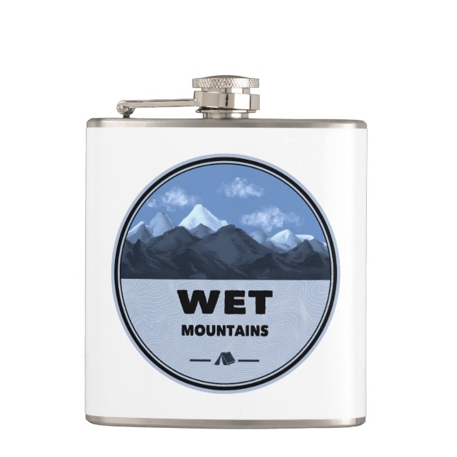 Wet Mountains Colorado Camping Hip Flask (Front)