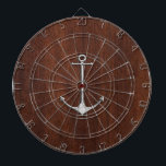 Wet Nautical Mahogany Anchor Steel Dartboard<br><div class="desc">A nautical style mahogany and silver applique decor. A classy nautical gift sure to make an impression on, or off the boat. Here's a selection of fine custom casual embroidered baseball caps; in a nautical style, you can easily personalise to make it as unique as you are. Use the "Ask...</div>