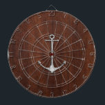 Wet Nautical Mahogany Anchor Steel Dartboard<br><div class="desc">A nautical style mahogany and silver applique decor. A classy nautical gift sure to make an impression on, or off the boat. Here's a selection of fine custom casual embroidered baseball caps; in a nautical style, you can easily personalise to make it as unique as you are. Use the "Ask...</div>
