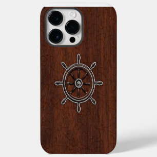 Wet Nautical Mahogany Anchor Steel iPhone 14 Pro Max Case