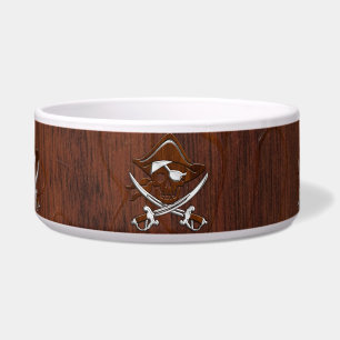 Wet Nautical Mahogany Pirate Skull Steel