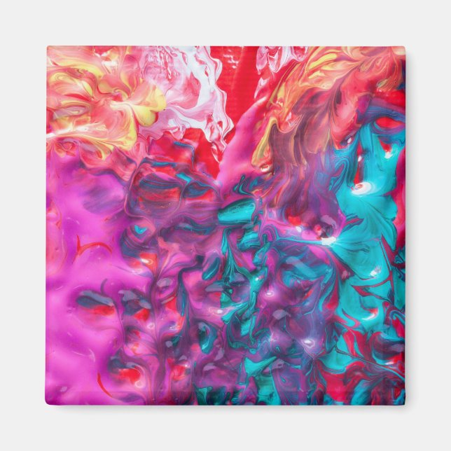 Wet paint colorful abstract art palette  magnet (Front)