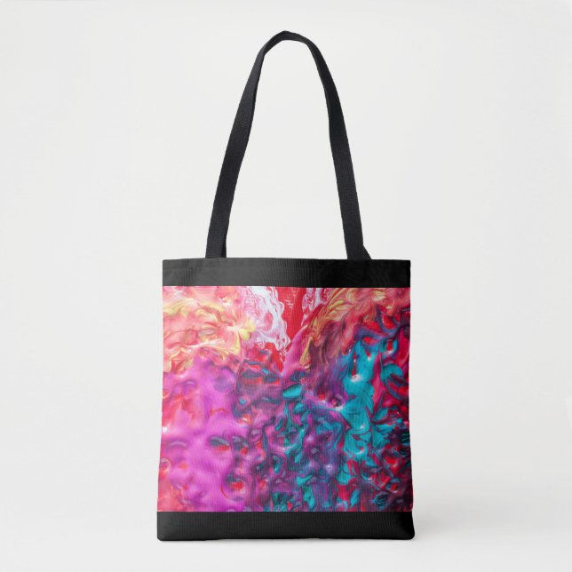 Wet paint colourful abstract art palette modern tote bag (Front)