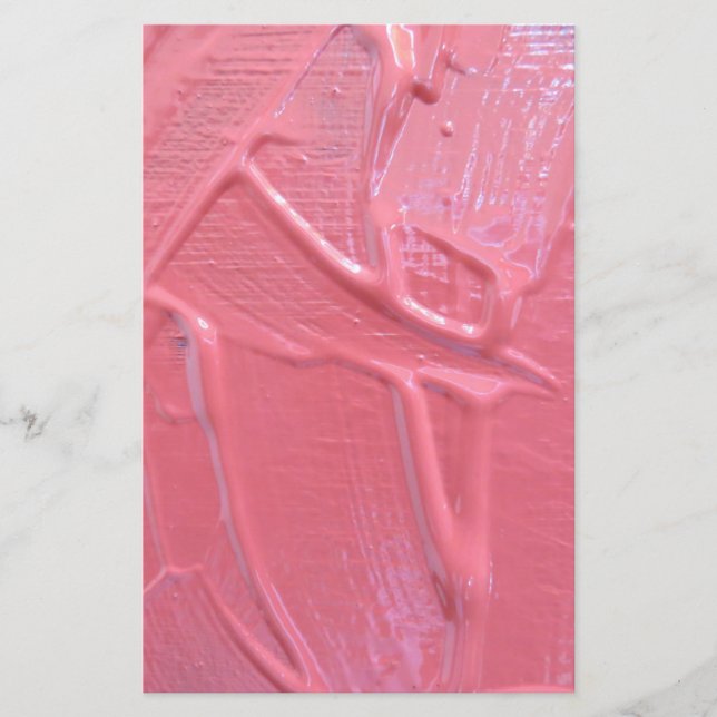 Wet paint dripping pink paint stationery (Front)
