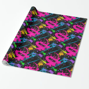 Wet Paint Retro Colour Splash Wrapping Paper