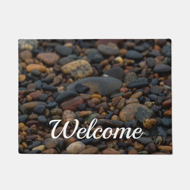 Wet Pebbles Welcome Doormat (Front)