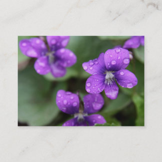 Wet Purple Violets Business Card