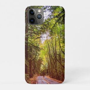 Wet Road Through Green Trees in Humboldt Autumn iPhone 11 Pro Case