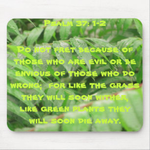 Wet sumac with Psalm 37:1 and 2 Mouse Pad