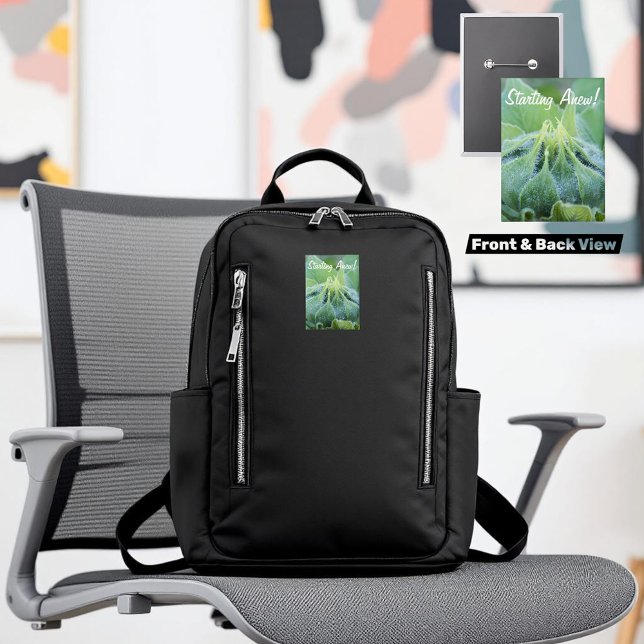 Wet Sunflower Bud Close-Up Photograph (zoomed view of front & back template vertical button)