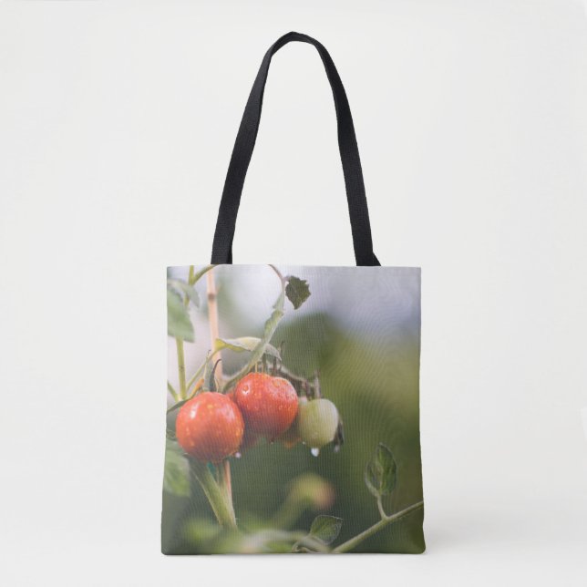 wet tomatoes on the vine tote bag (Front)