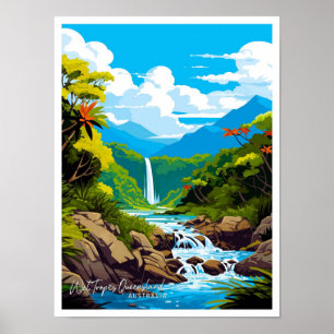 Wet Tropics Queensland Australia Travel Vintage Poster
