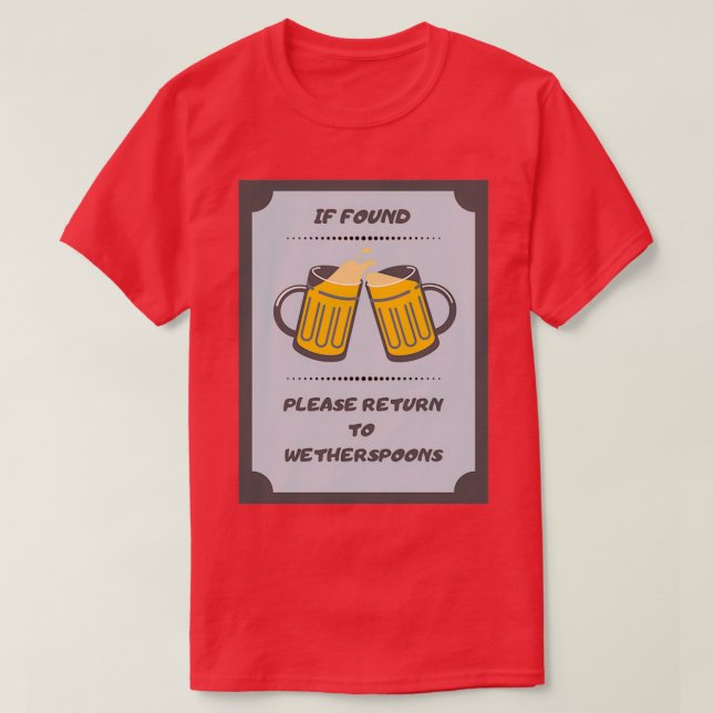 Wetherspoons Funny Novelty Gift T-Shirt (Design Front)
