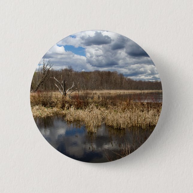 Wetland Cloudscape 6 Cm Round Badge (Front)