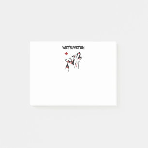 Wet'suwet'en Howling Wolf Haida Style Tattoo Color Post-it Notes