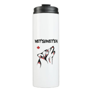 Wet'suwet'en Howling Wolf Haida Style Tattoo Color Thermal Tumbler