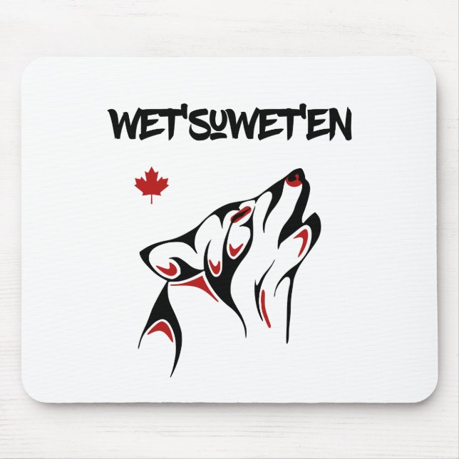 Wet'suwet'en Howling Wolf Haida Style Tattoo Colou Mouse Pad (Front)