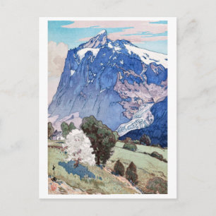 Wetterhorn, Hiroshi Yoshida, Woodcut Postcard