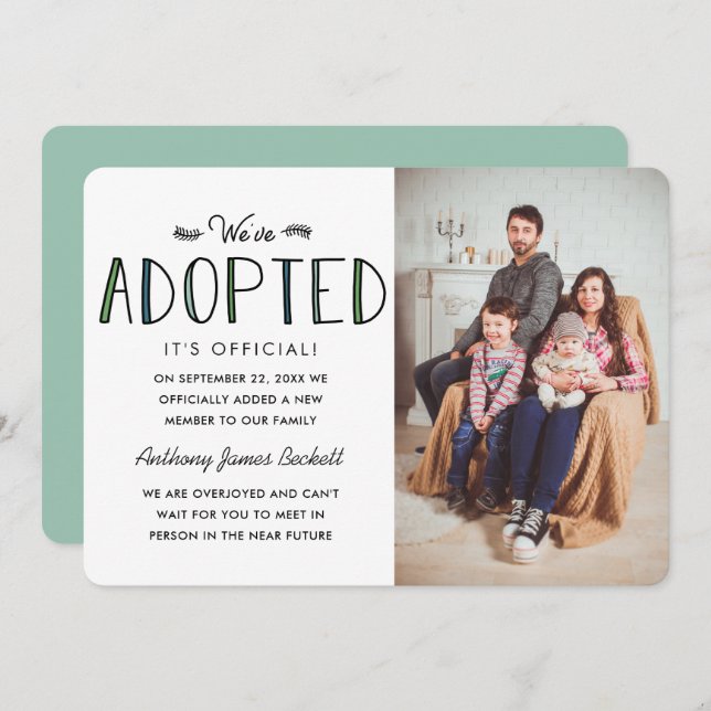We've Adopted | Adoption Announcement (Front/Back)
